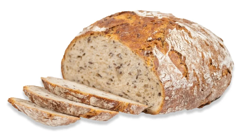 Chleb Kresowy - Pieczywo pszenno żytnie wypiekane na naturalnym zakwasie z dodatkiem ziaren słonecznika i siemienia lnianego