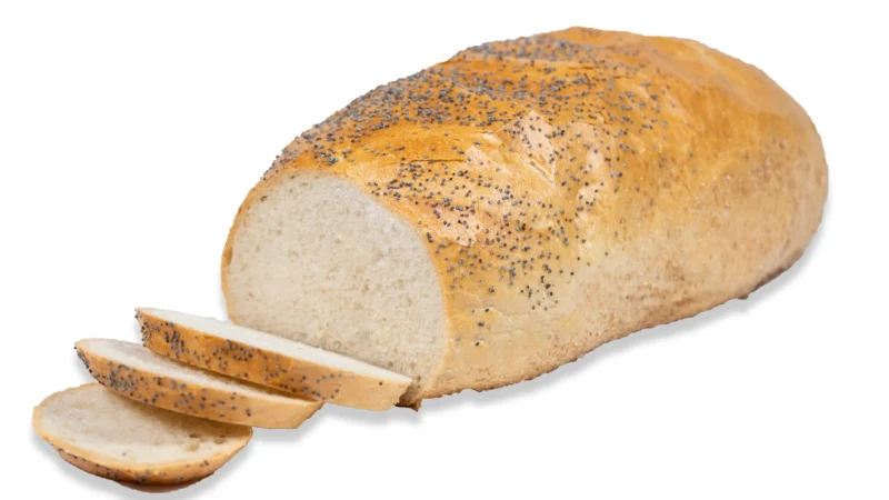 Chleb firmowy z makiem - Pieczywo pszenno żytnie wypiekane na naturalnym zakwasie posypane makiem