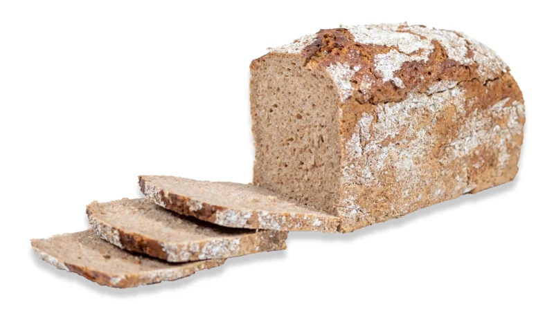 Chleb staropolski duży - Chleb razowy wypiekany na naturalnym zakwasie z dodatkiem drobno zmielonych ziaren słonecznika, siemienia lnianego, płatków owsianych