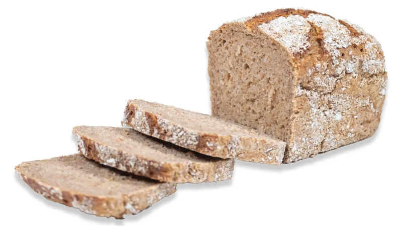 Chleb staropolski mały - Chleb razowy wypiekany na naturalnym zakwasie z dodatkiem drobno zmielonych ziaren słonecznika, siemienia lnianego, płatków owsianych